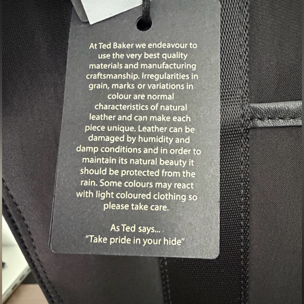 NWT Ted Baker Deptford Laptop Tote Bag Black (Noir) $310 CAD - Picture 7 of 16